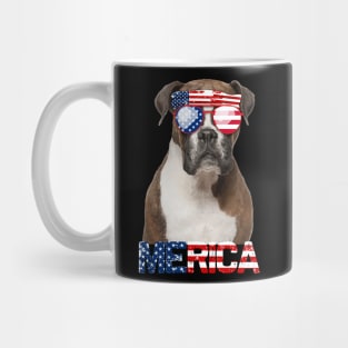 Merica Boxer Dog American Flag 4Th Of July Mug